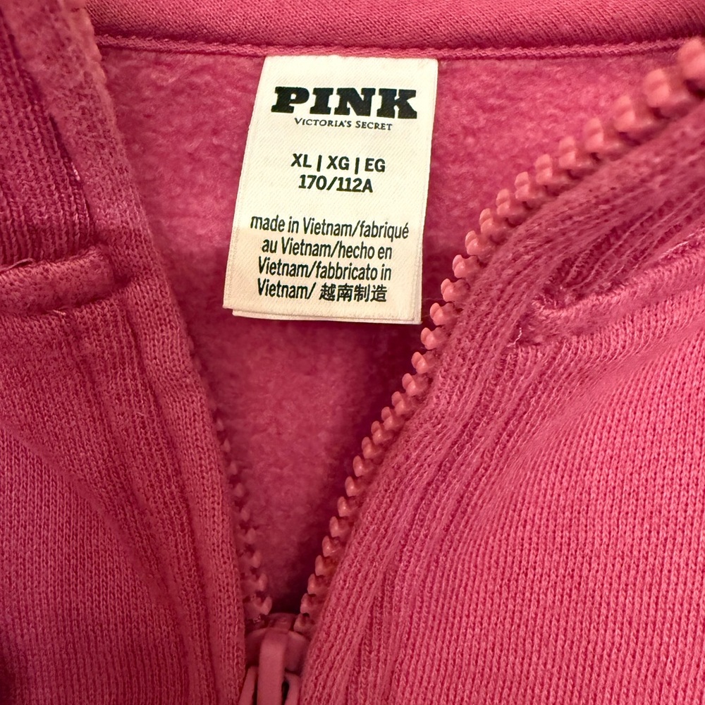 PINK Victoria's Secret Striped Collar Zip-Up